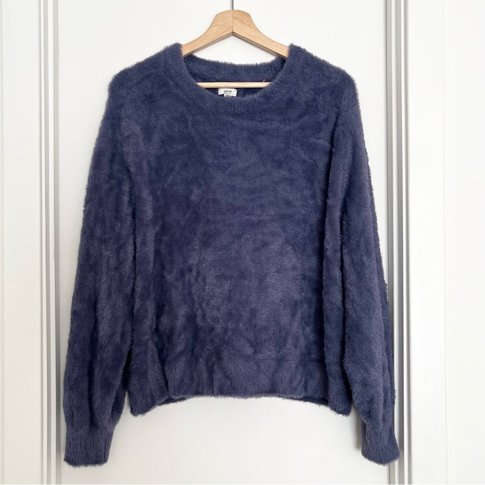 NWOT Aerie Women's Fuzzy Oversized Sweatshirt Purple Size S Loungewear Comfy